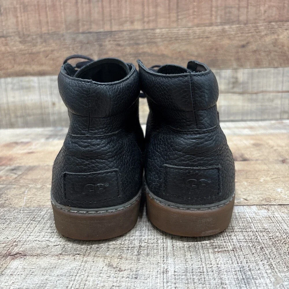 Ugg Men’s Black Leather Lace Up Ankle Boots Size 12